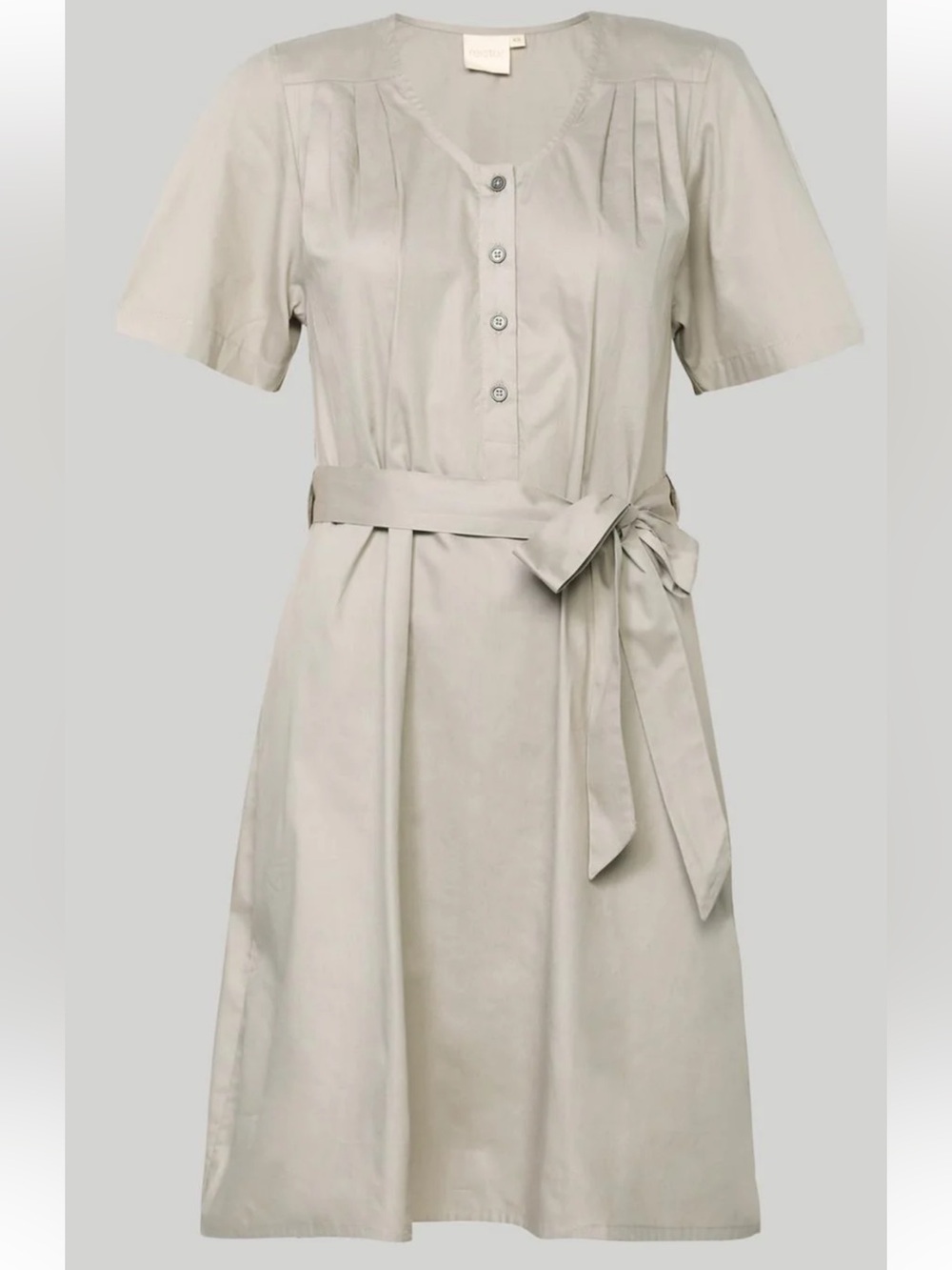 Reistor Pleated Tent Dress Poplin Ecru